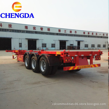 Small Size Hot Selling 3 Axles Tri-axles 40Ton Container Transported Skeleton Container Semi Trailer For Sale